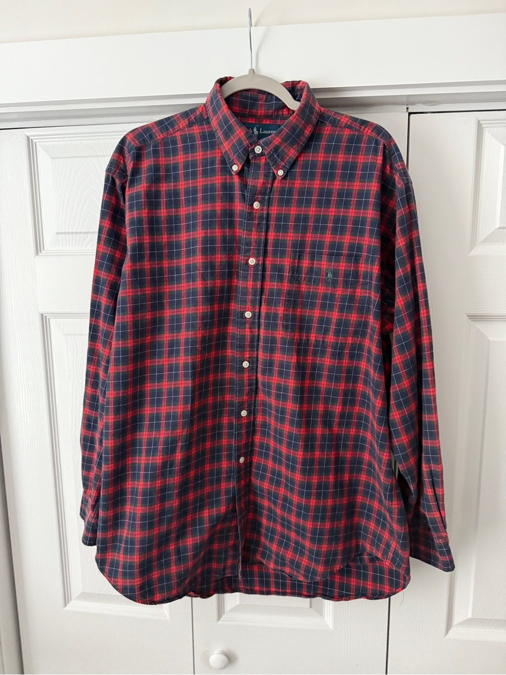 Polo by Ralph Lauren Red and Navy Plaid Button-Down Shirt